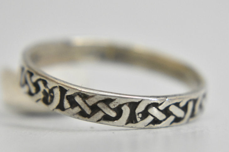 Celtic band size 12.75 slender Irish knot ring sterling silver men or women