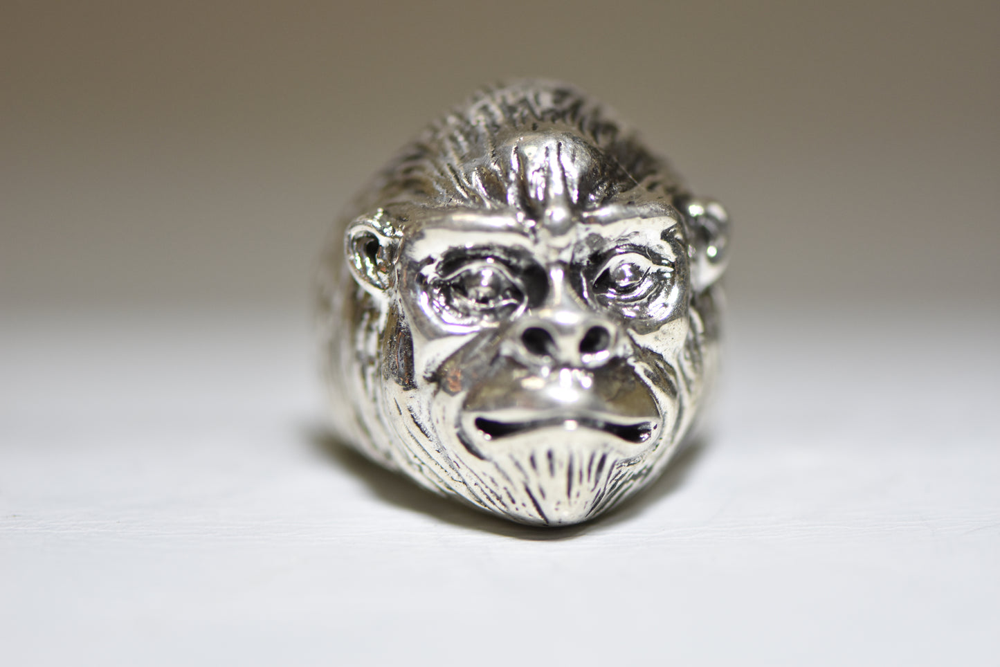 Baboon ring ape band gorilla sterling silver women men