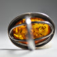 Amber Ring Art Nouveau floral Arts & Crafts sterling silver women Size  7.75