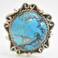 Navajo Turquoise ring Large round vintage sterling silver  Size 7.5