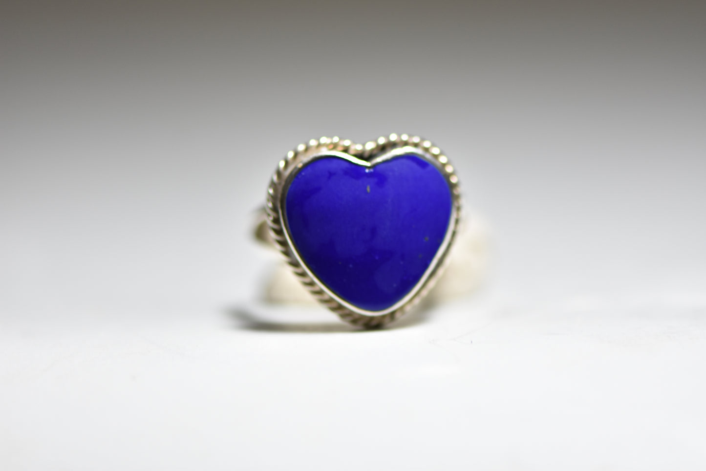 Heart ring blue lapis lazuli southwest love valentine sterling silver women girls