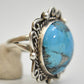 Navajo Turquoise ring Large round vintage sterling silver  Size 7.5