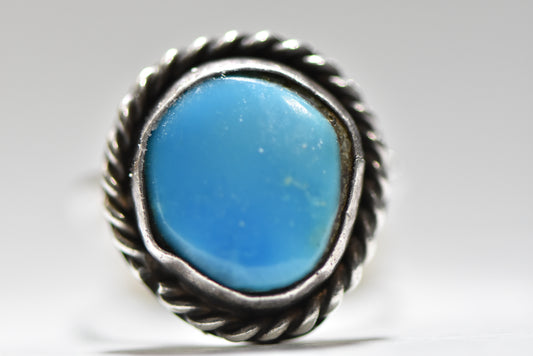 Turquoise ring Navajo Sterling Silver women girls Size 5.75