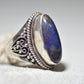 Lapis Lazuli ring long women sterling silver