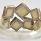 Mother of Pearl band vintage ring women MOP sterling silver Size  8.25