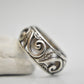 Floral ring vines band pinky band sterling silver women Size 5.5