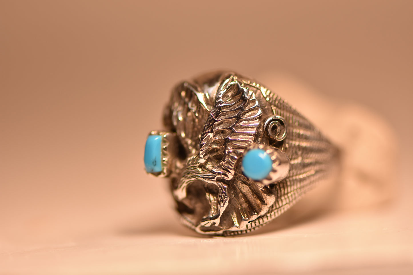 Eagle ring Navajo turquoise sterling silver women men