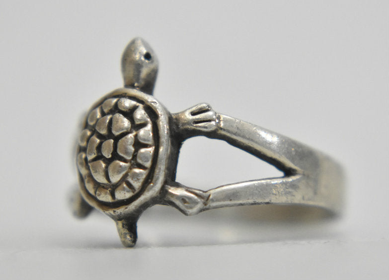 Vintage Turtle Ring Sterling Silver Size 6.50