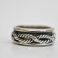 Spinner ring rope band pinky band sterling silver women   Size  5.75
