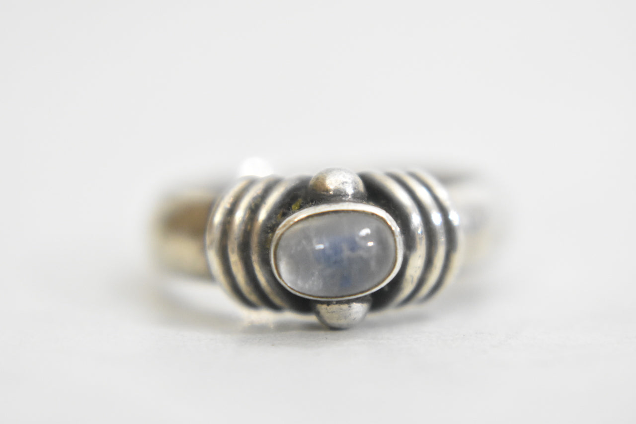 Moonstone ring southwest thumb  women band sterling silver Size  6.75