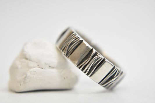 wire wrapped ring sterling silver band band boys women Size  6.75