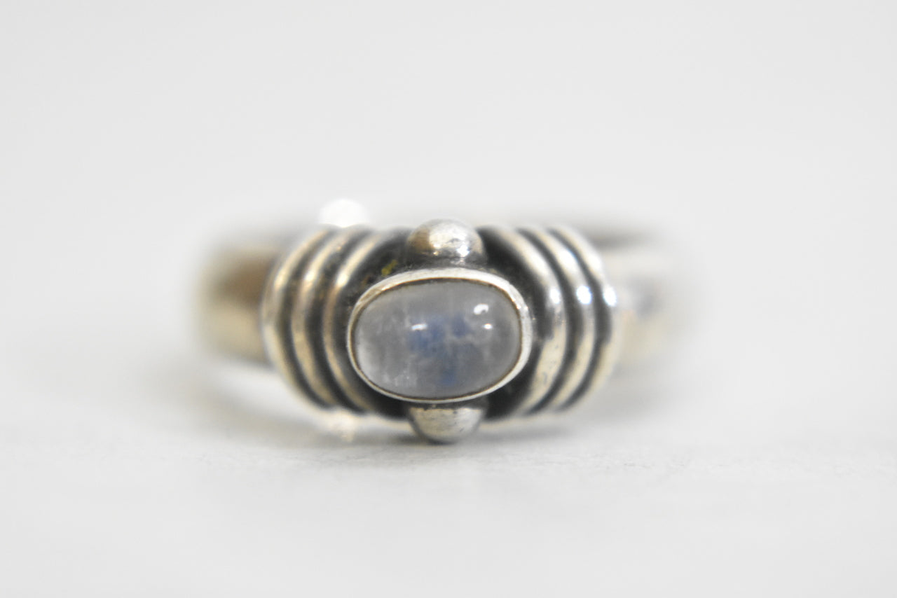 Moonstone ring southwest thumb  women band sterling silver Size  6.75
