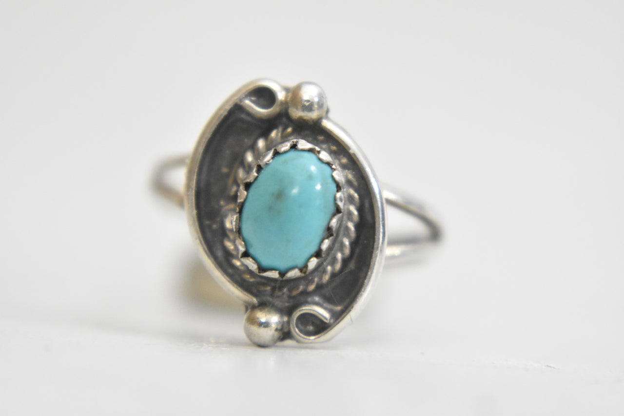 Navajo ring turquoise sterling silver women girls  Size  4.75