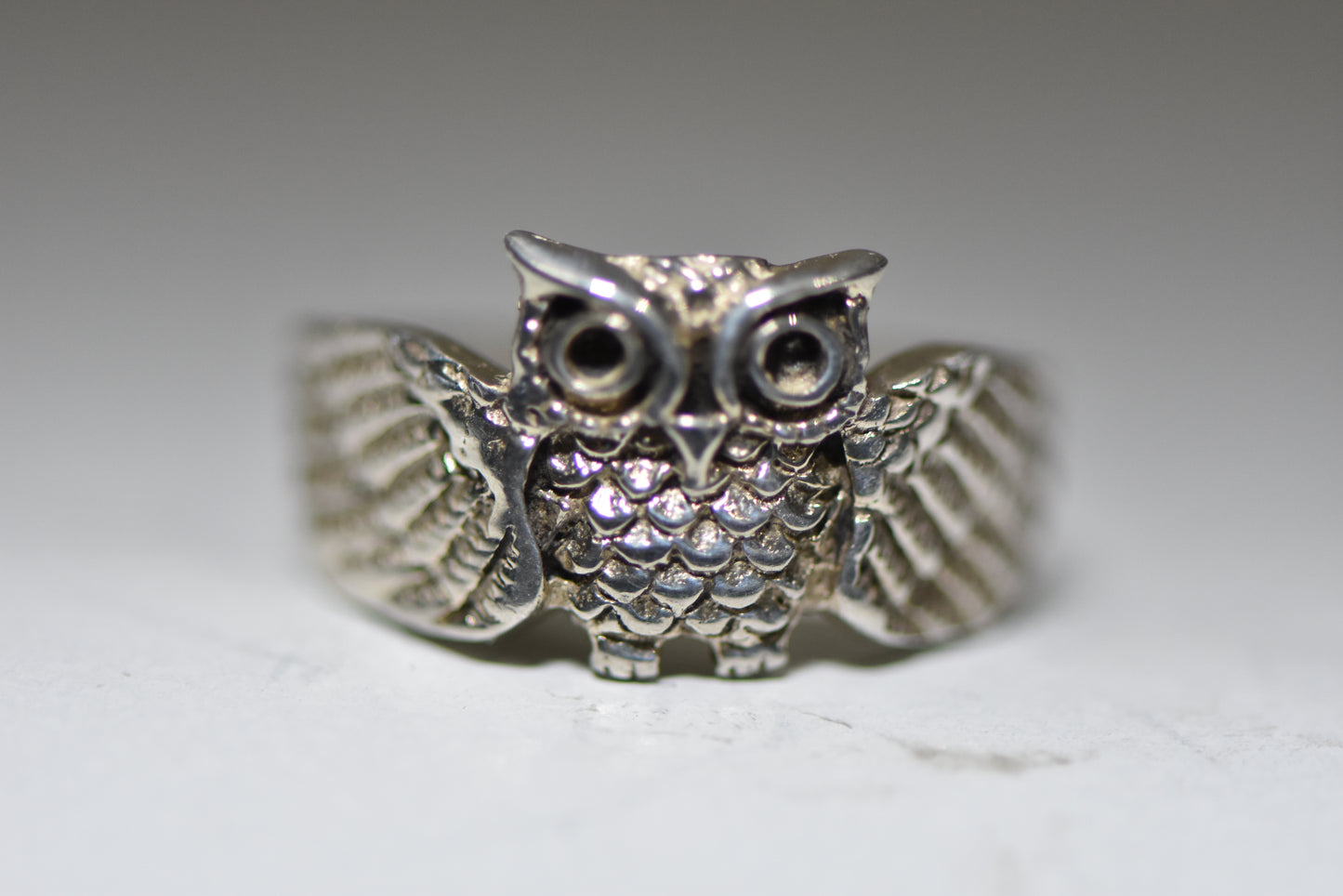 Owl ring spoon band graduation graduate  sterling silver women girls