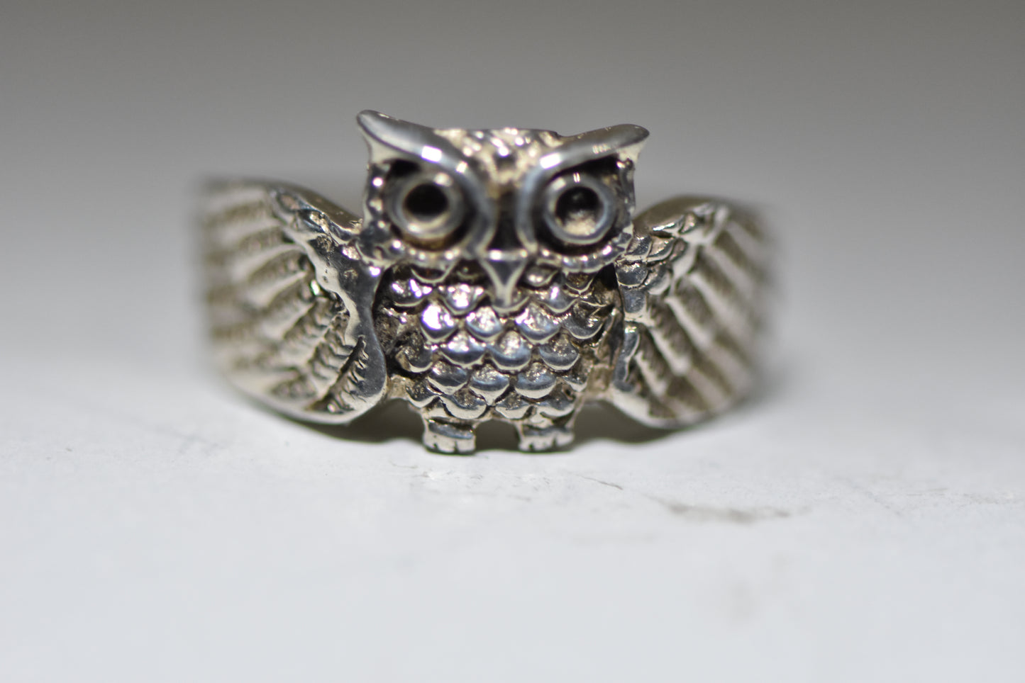 Owl ring spoon band graduation graduate  sterling silver women girls