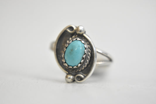 Navajo ring turquoise sterling silver women girls  Size  4.75
