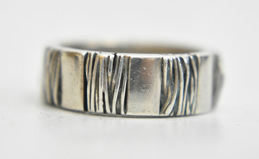 wire wrapped ring sterling silver band band boys women Size  6.75