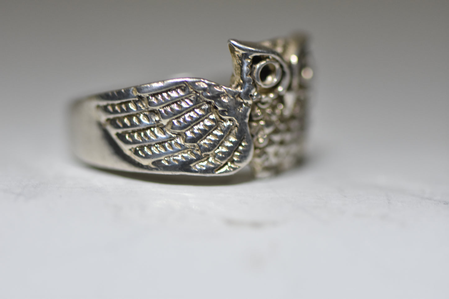 Owl ring spoon band graduation graduate  sterling silver women girls