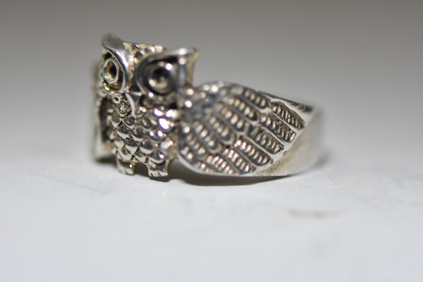 Owl ring spoon band graduation graduate  sterling silver women girls