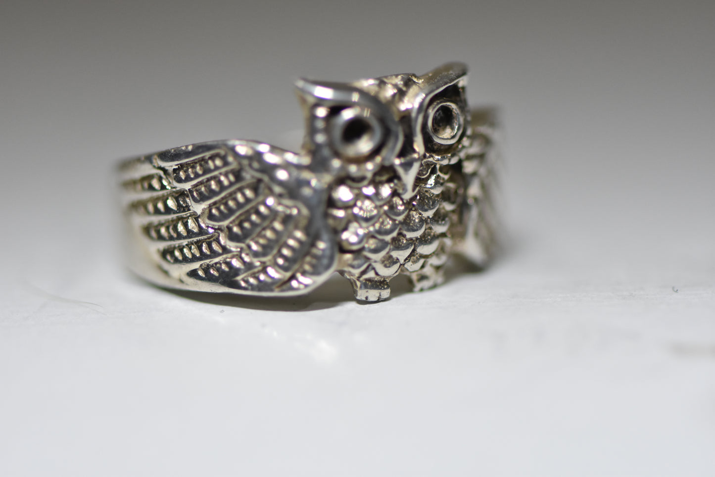 Owl ring spoon band graduation graduate  sterling silver women girls