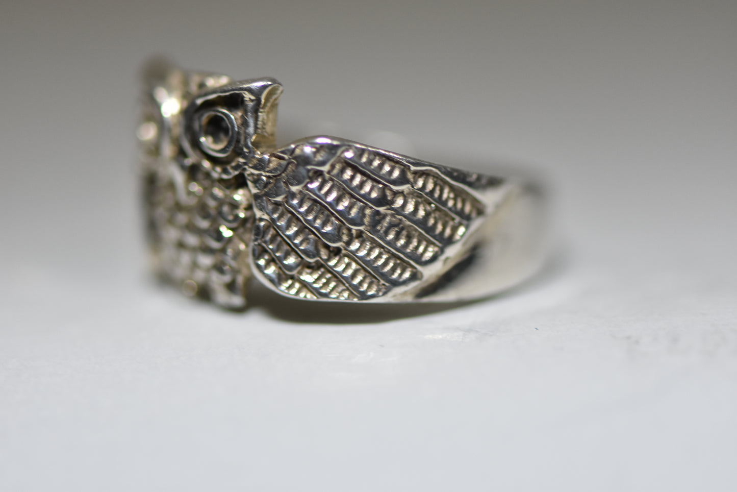 Owl ring spoon band graduation graduate  sterling silver women girls