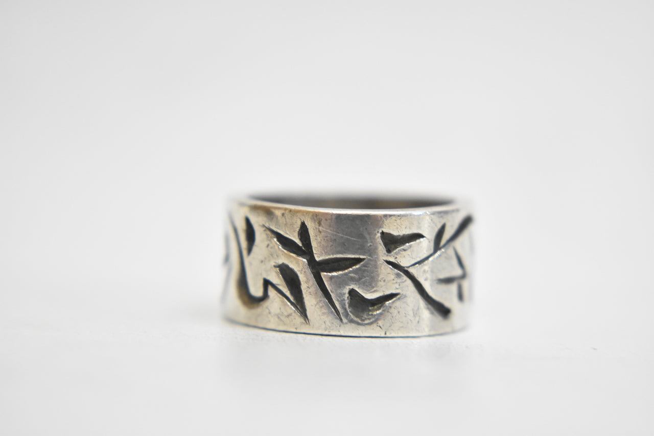 abstract bird ring sterling silver band boys pinky women  Size  5.75