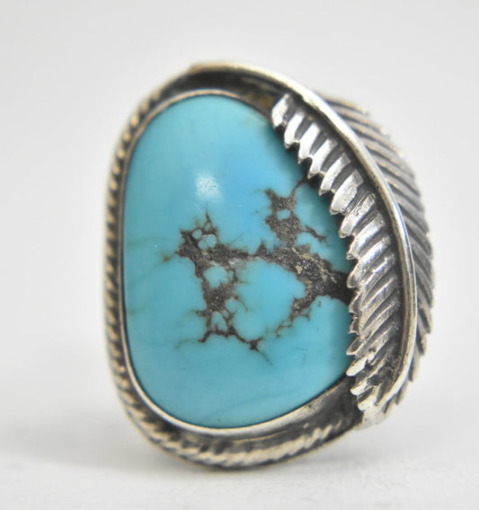Turquoise ring Navajo southwest women sterling silver  Size 5