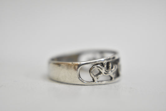 Lizard ring salamander band reptile sterling silver boys  women  Size   7