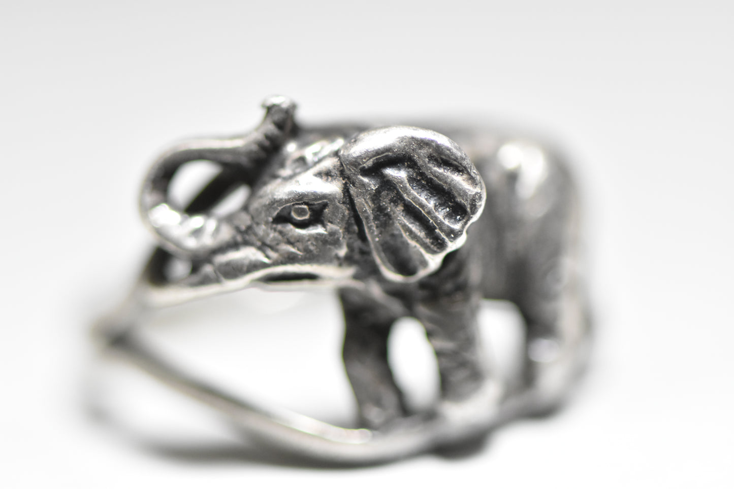 elephant ring animal pinky band sterling silver women girls
