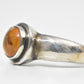 Amber Ring Southwest Solitaire Vintage Sterling Silver Size  8