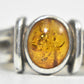 Amber Ring Southwest Vintage Sterling Silver Size 8.75