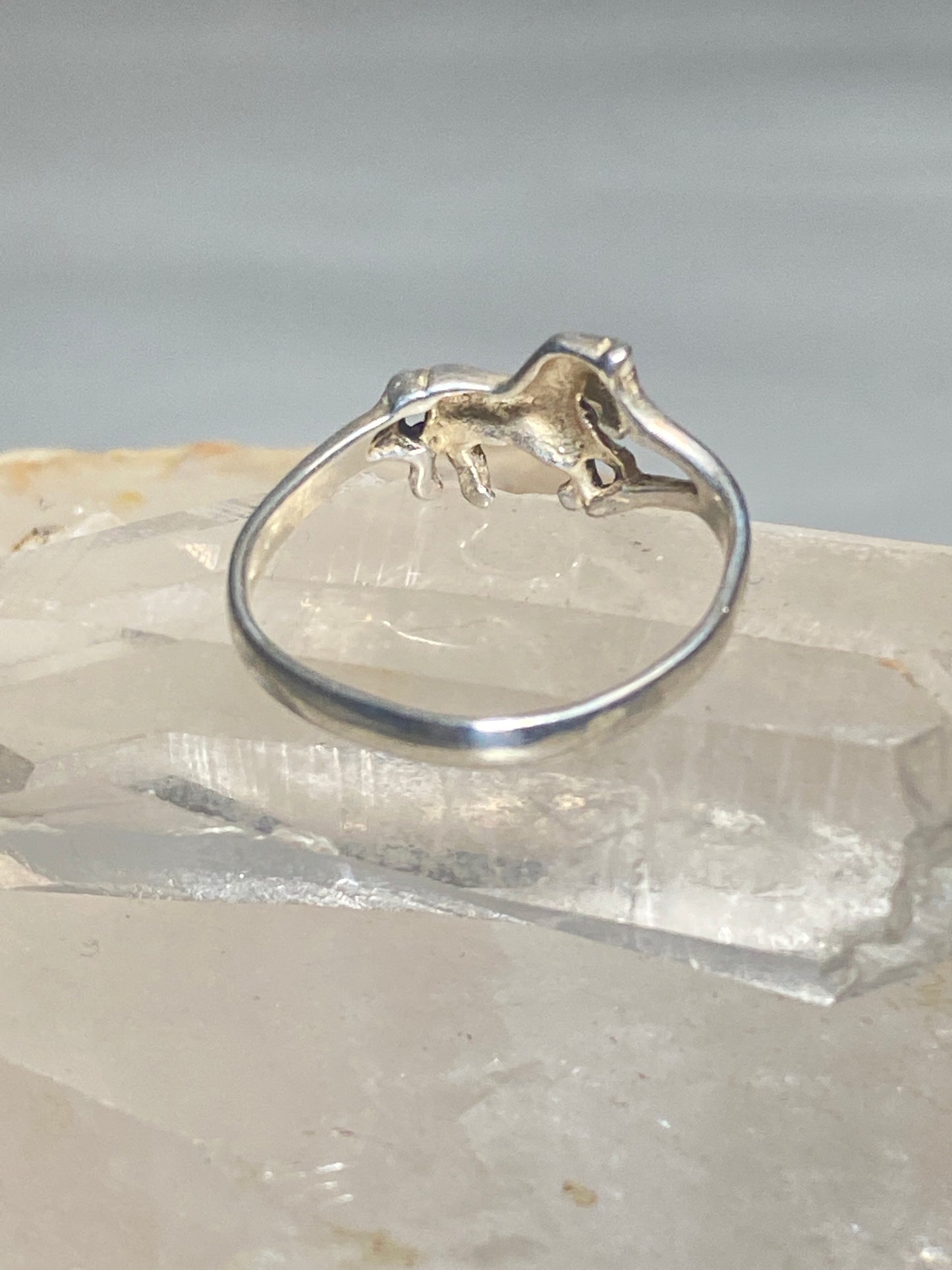 Horse ring size 7 pinky band cowgirl sterling silver women