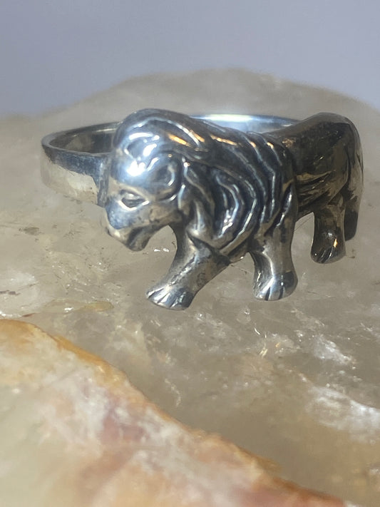 Lion ring size 7.50 animal band sterling silver women girls