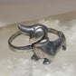 Dachshund ring size 7.50 dog band sterling silver women