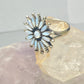 Flower ring mother of pearl petite point sterling silver women girls