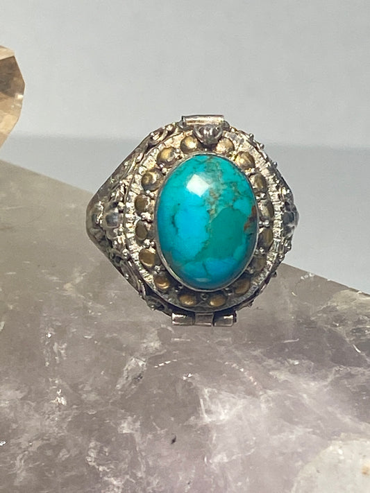 Turquoise Poison ring sterling silver women girls