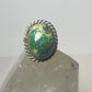 Green dome ring Mexico band sterling silver women girls