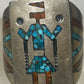Kokopelli  ring size 11.75 Navajo turquoise coral chips southwest sterling silver women men