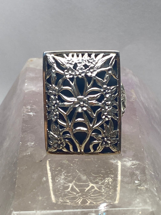floral ring size 5.75 filigree  sterling silver women girls