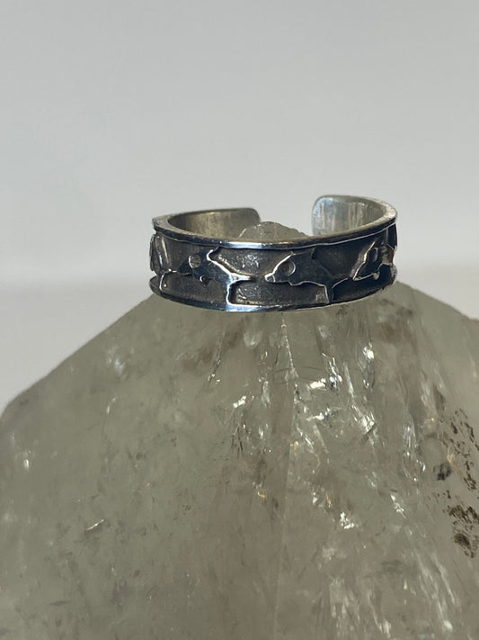 Toe ring dolphin band ocean sterling silver women girls