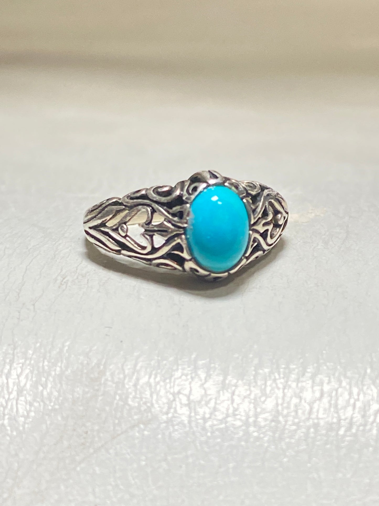 turquoise ring heart design slender sterling silver band