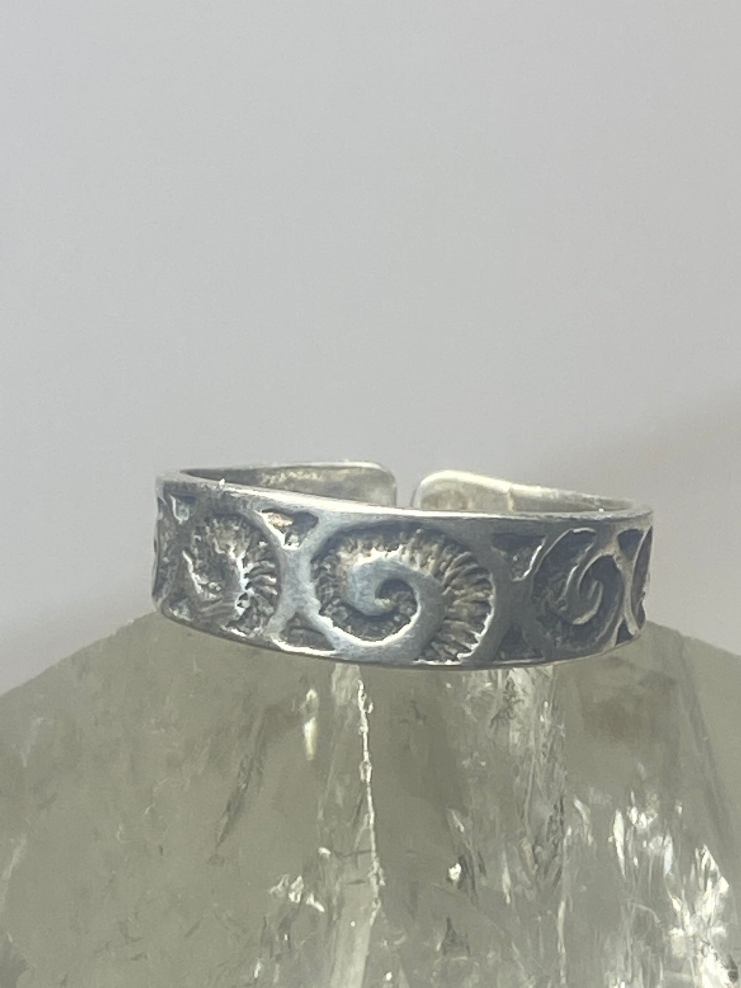 Toe ring spiral band sterling silver women girls