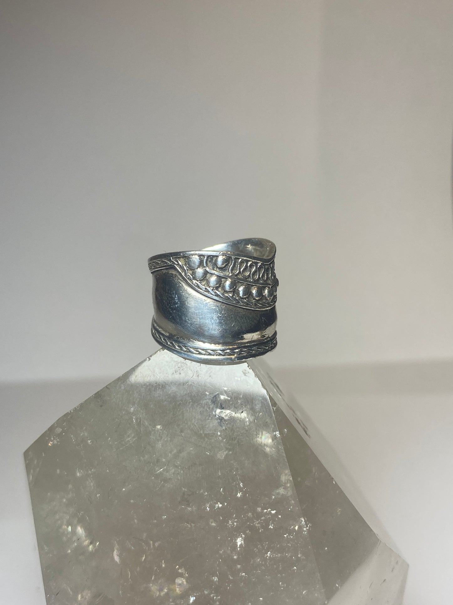 Cigar ring size 5.50 rope  band sterling silver women girls