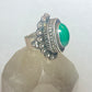 Poison ring green Mexican  sterling silver women
