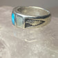 Turquoise ring mother of pearl MOP band pinky southwest sterling silver women girls