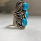 Navajo ring turquoise feathers southwest women sterling silver