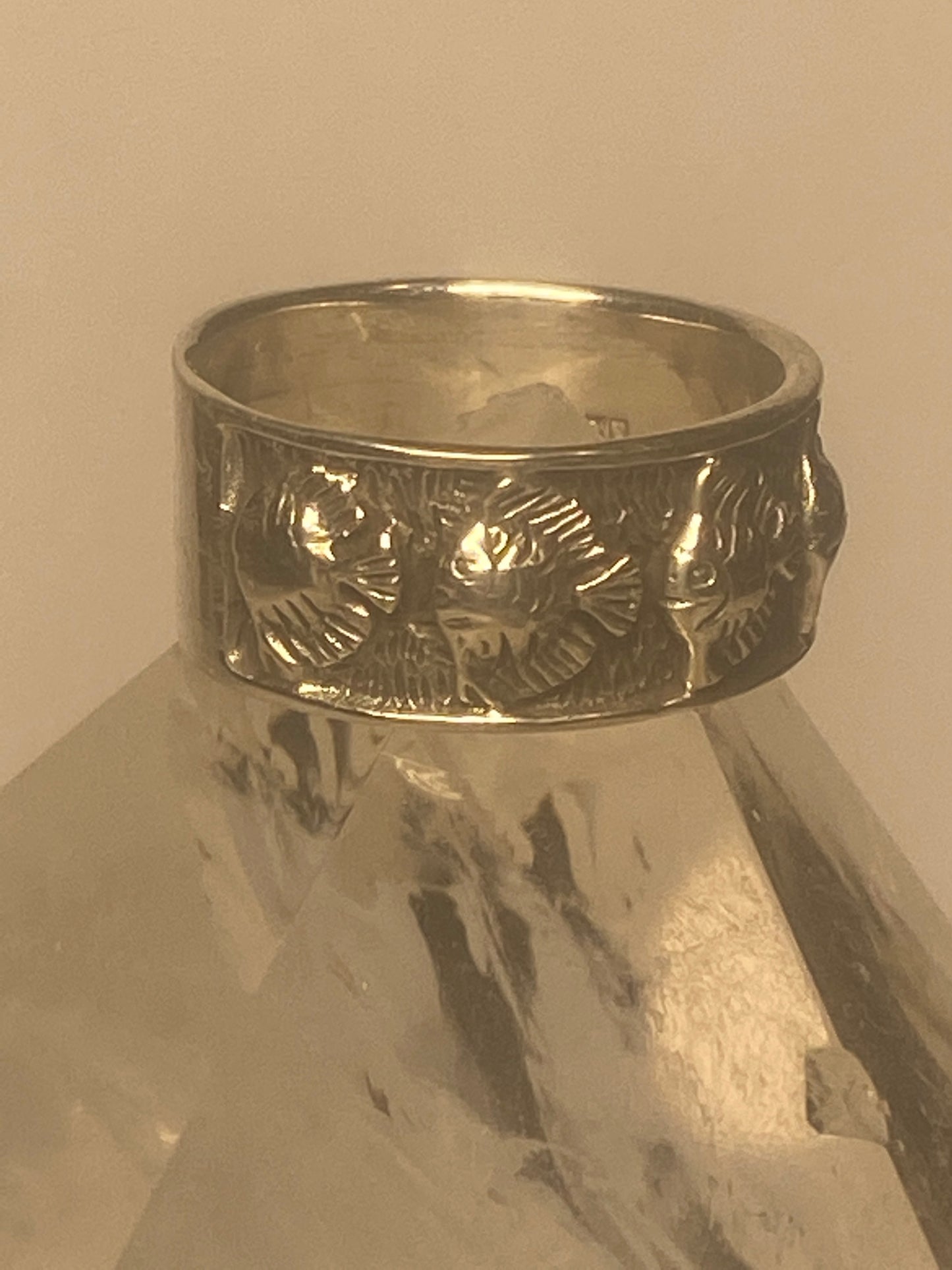 Fish Ring Fishes band sterling silver