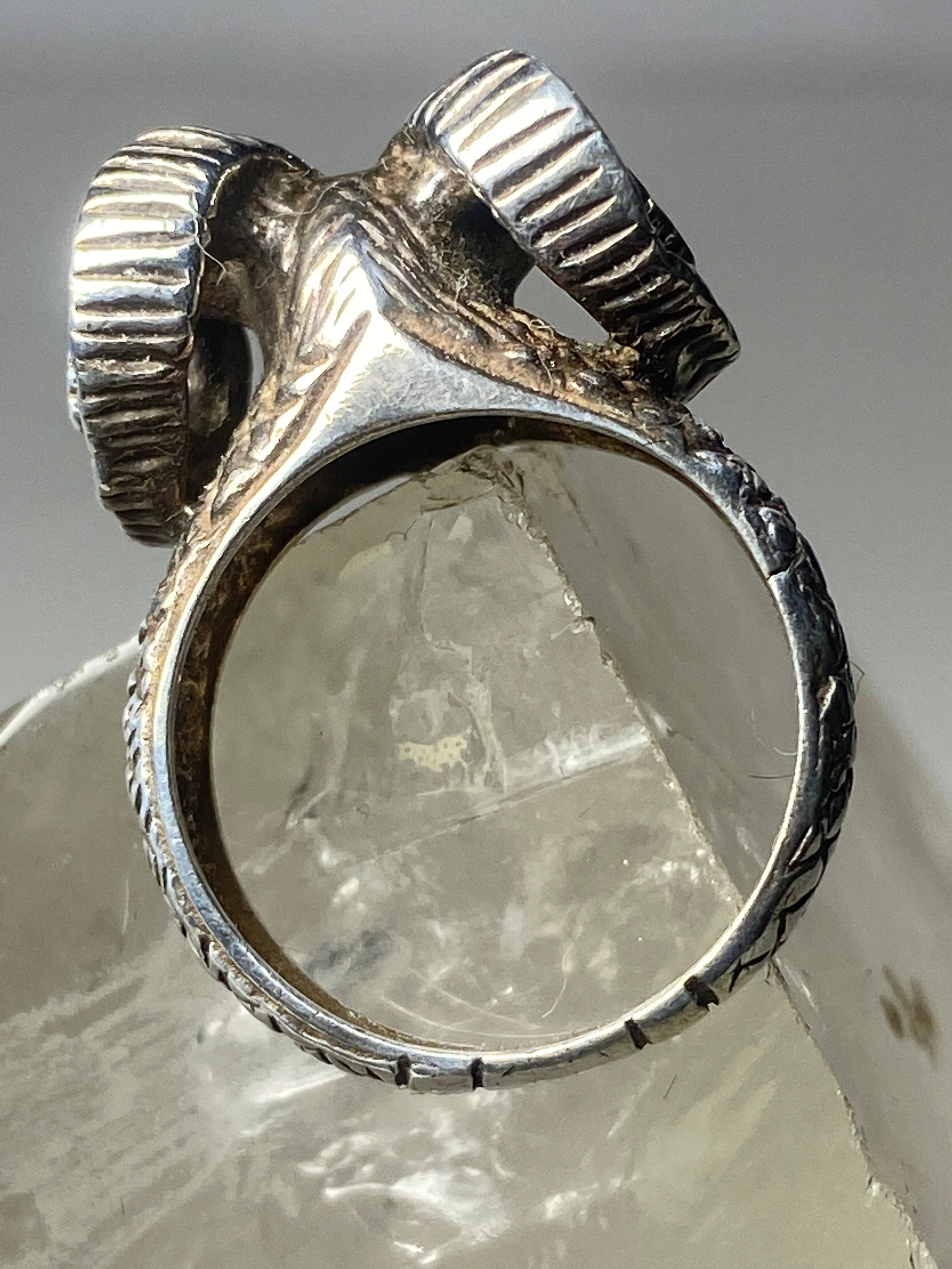 Ram ring Aries birthday zodiac pinky band sterling silver