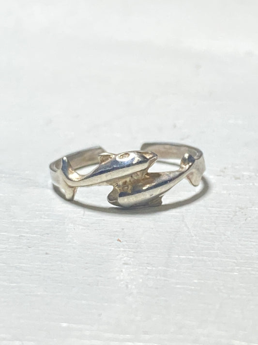 Toe ring dolphin band sterling silver women girls