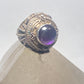 Poison ring beaded amethyst pinky sterling silver women girl